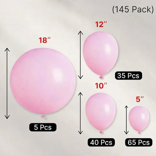 Baby Pink Balloons 145 pcs Different Sizes of 18 12 10 5 Inch Pastel Pale Light Pink Balloons Arch Kit Garland for Baby Shower Gender Reveal Birthday Princess Party Decorations Vatoyum Balloons