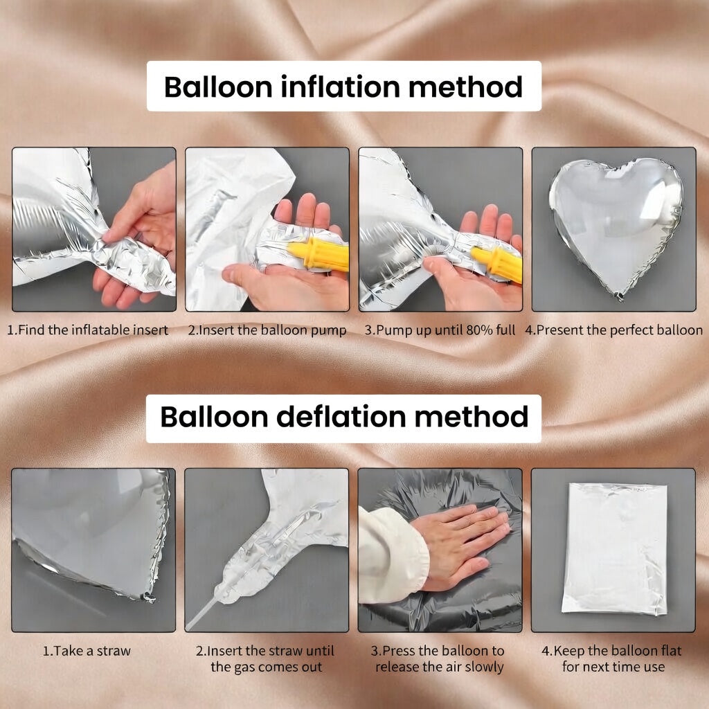 Silver Heart Balloons, 10PCS Valentines Balloons 18inch Love Foil Balloons for Helium Birthday Decorations for Valentines Day, Wedding, Birthday, Baby Shower Vatoyum Balloons