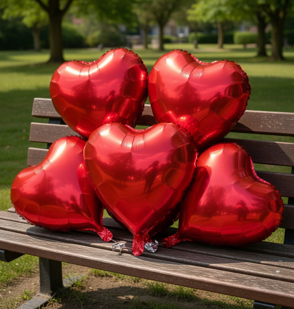 Red Heart Balloons,10Pcs 18Inch Red Heart Shaped Foil Ballons for Valentine's Day Baby Shower Birthday Anniversary Wedding Party Decorations Vatoyum Balloons