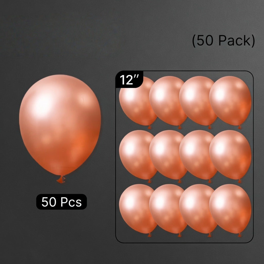 Metallic Rose Gold Balloons 50pcs 12 Inch Chrome Champagne Gold Latex Balloons for Wedding Baby Shower Birthday Anniversary Bachelorette Bridgerton Floral Party Decorations Vatoyum Balloons