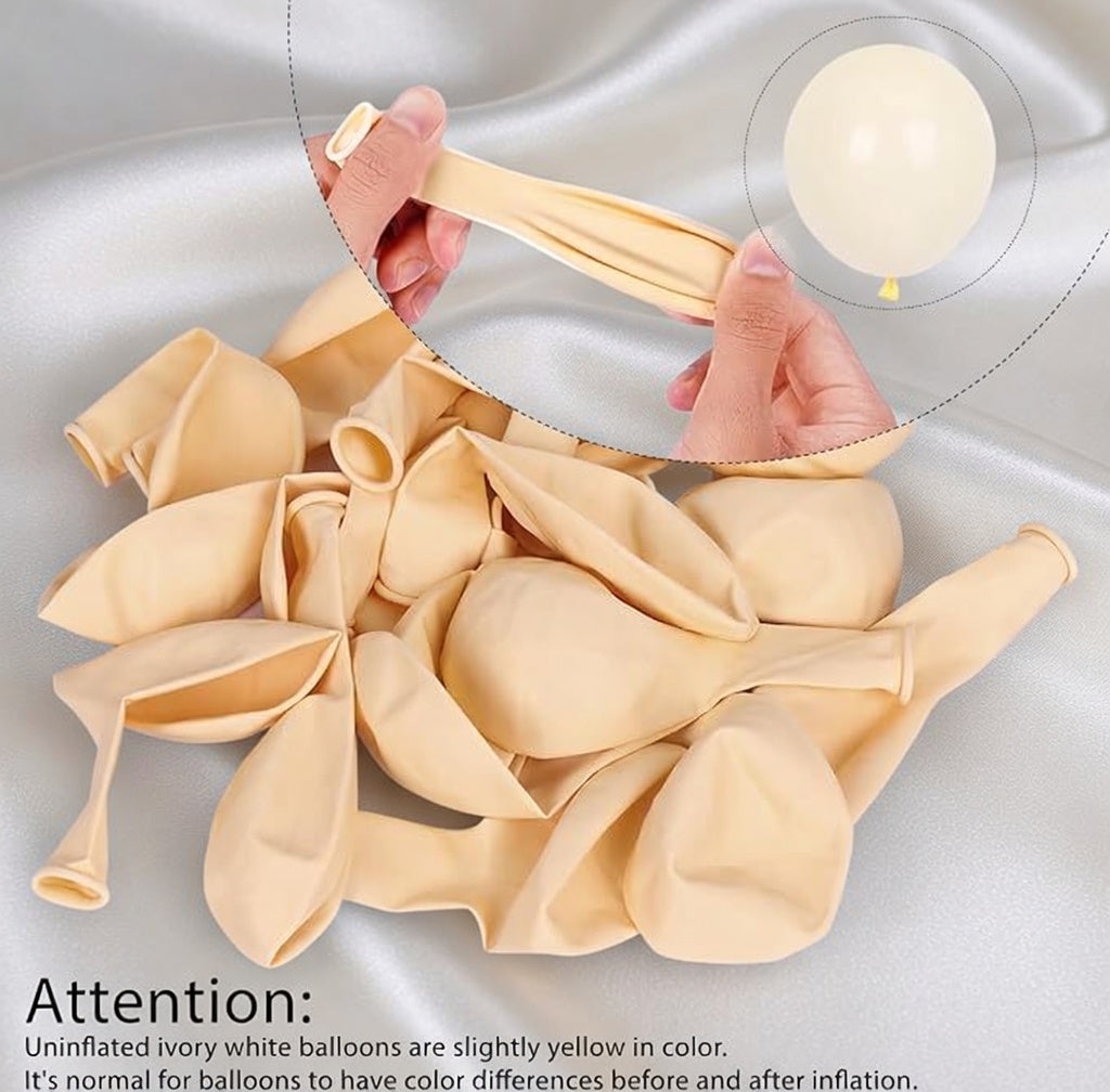 129pcs Ivory white Balloons Different Sizes 18 12 10 5 Inch Latex Balloon Garland Arch for Party Decoration Birthday Gender Reveal Wedding Anniversary Baby Shower Party Supplies Vatoyum Balloons
