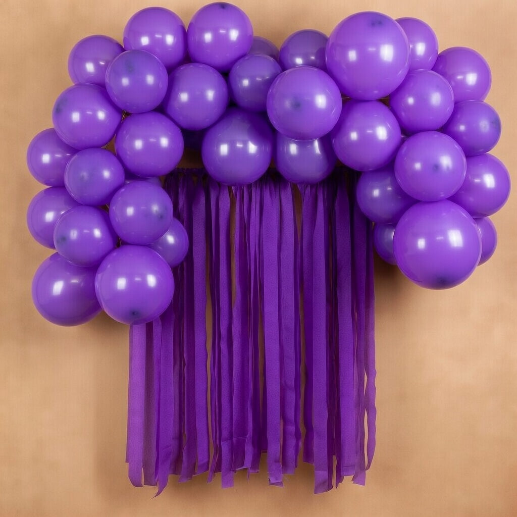 Purple Crepe Paper Streamers 4 Rolls 328ft, Pack of Party Streamers for Party Decorations, Crepe Paper for Birthday, Baby Shower, Wedding Party Decorations (1.8 Inch x 82 Ft/Roll) Vatoyum Balloons