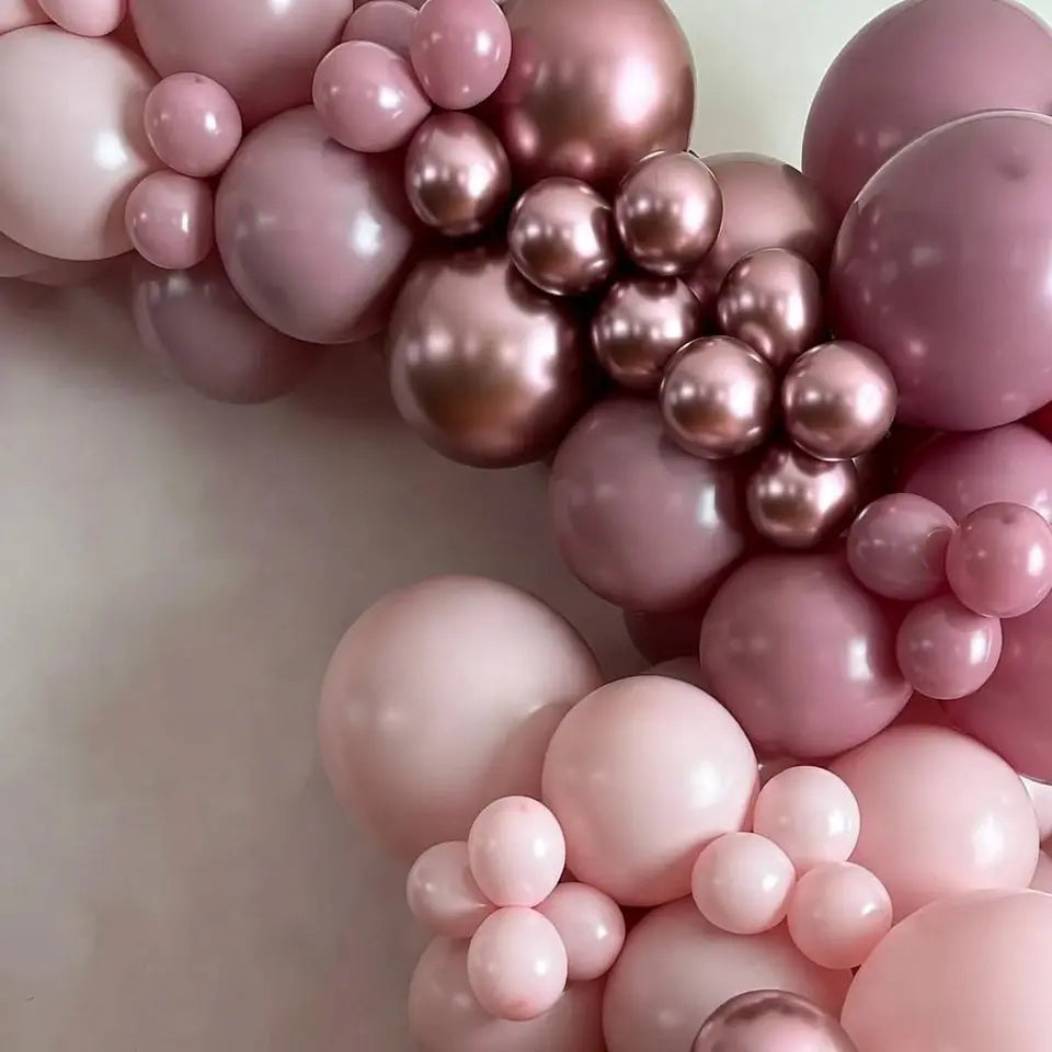 Boho Pink and Rose Gold Balloons, 140 pcs Vatoyum Balloons