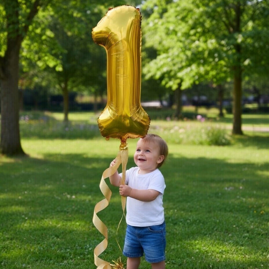 Gold Number 1 Balloon 40 Inch, 0 Balloon Number for 10th 20th 30th 40th 50th 60th Birthday Decorations, Gold Party Supplies Vatoyum Balloons
