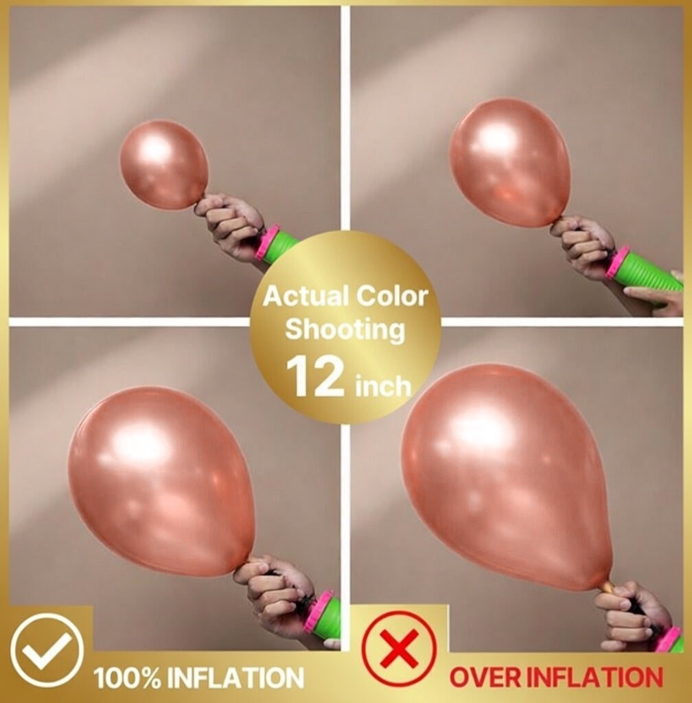 Pink balloons, metallic gold balloons, 50 12-inch bright pink, champagne gold, light pink, and latex balloons, suitable for birthday parties, baby showers, and princess-themed party decorations. Vatoyum Balloons