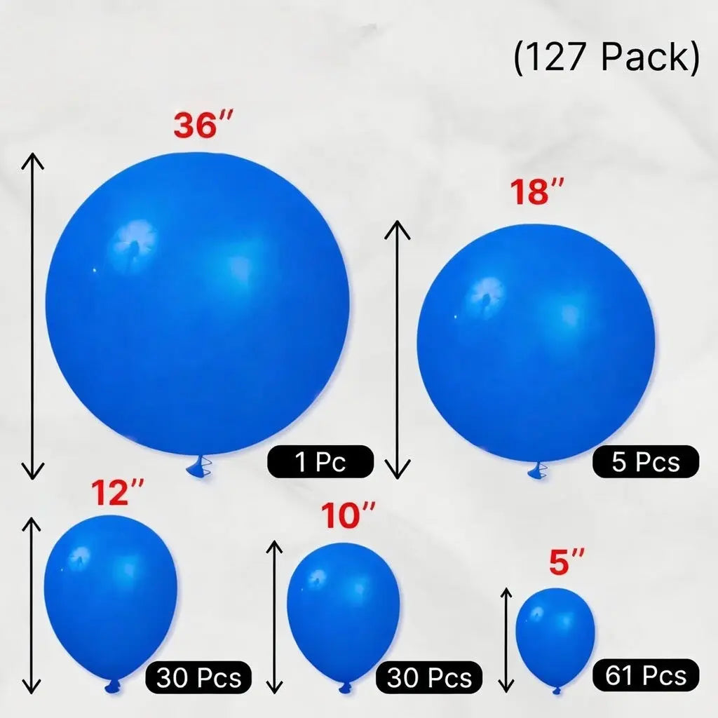 Royal Blue Balloons 127pcs Different Sizes Pack of 36 18 12 10 5 Inch Dark Blue Balloon Arch Kit for Baby Shower Gender Reveal Graduation Under The Sea Birthday Party Decorations Vatoyum Balloons