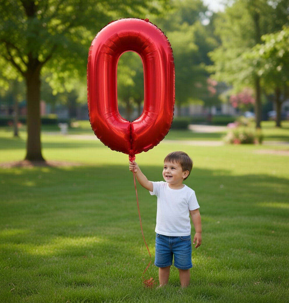 Red Number Balloon 40 Inch, 0 Number Balloons, 10 20 30 40 50 Numbers Balloon Birthday Decorations for Red Party Supplies Vatoyum Balloons
