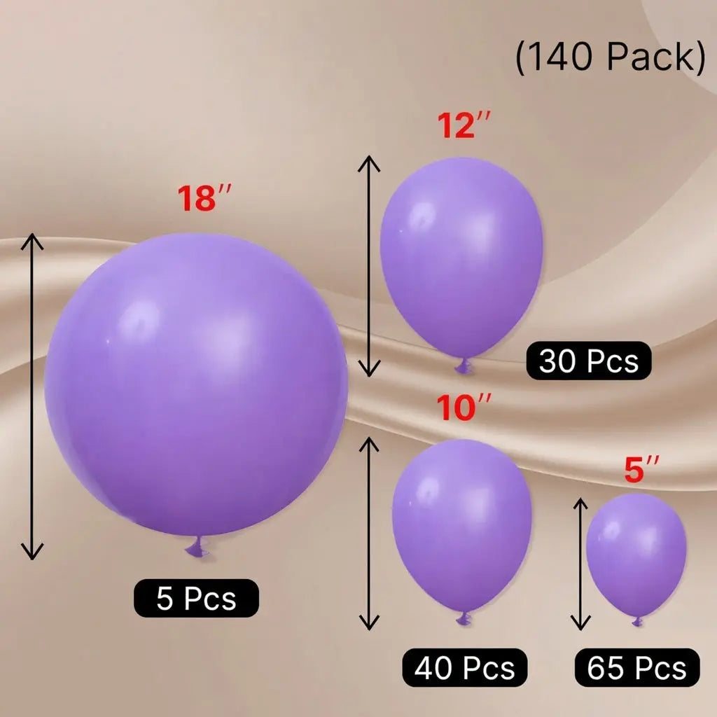 Dark Purple Balloons 140pcs Different Sizes of 18 12 10 5 Inch Royal Purple Balloon Arch Kit Garland for Birthday Baby Shower Graduation Anniversary Bachelorette Party Decorations Vatoyum Balloons