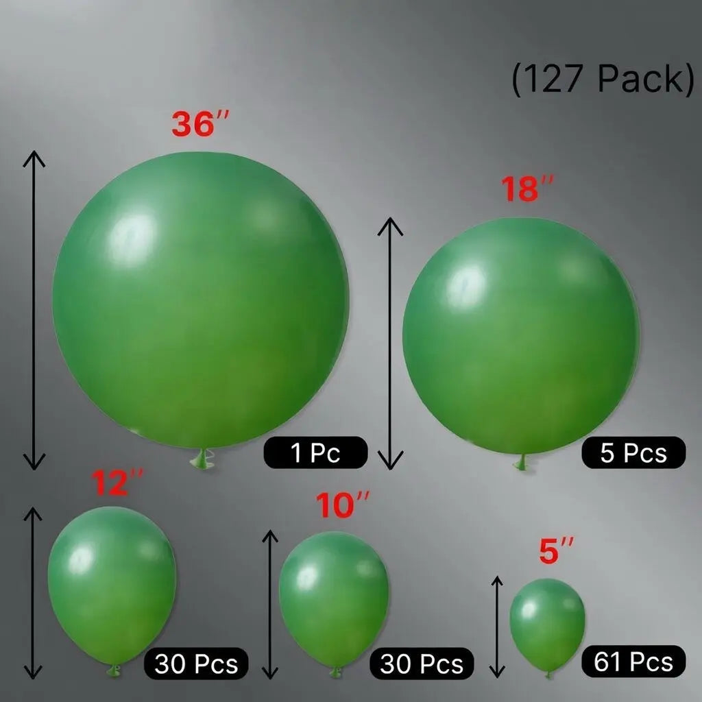 Dark Green Balloons 127 pcs Different Sizes of 36 18 12 10 5 Inch Hunter Emerald Forest Green Balloon Arch Kit Garland for Graduation Christmas Jungle Birthday Party Decorations Vatoyum Balloons