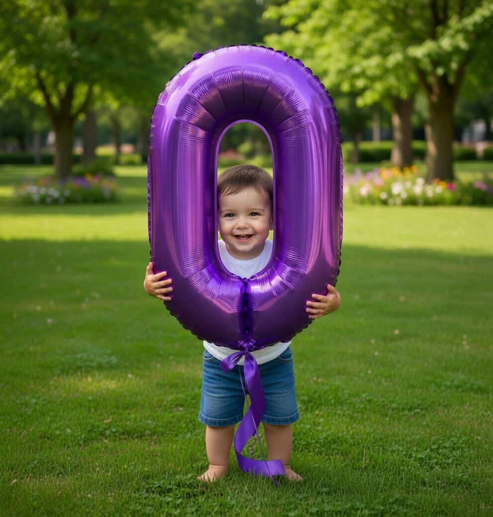 Purple Number Balloon 40 Inch, 0 Number Balloons, 10 20 30 40 50 Numbers Balloon Birthday Decorations, Purple Party Supplies for Girls Women Adults Vatoyum Balloons