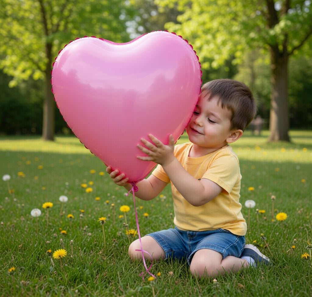 Pink Foil Heart Balloons — Pack of 10 Pink Heart-Shaped Balloons (18-Inch) — "Love" Themed Foil Balloons — Helium Compatible — Ideal for Birthday Decorations, Valentine's Day, Wedding Parties, and Anniversaries Vatoyum Balloons