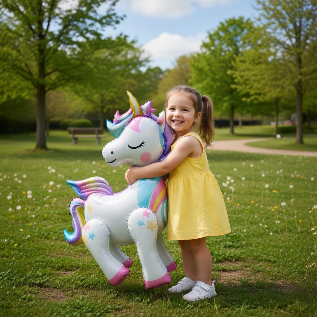 5 Pcs Self Standing Unicorn Balloons - 3D Rainbow and Star Foil Balloons for Birthday Party Decorations and Supplies Vatoyum Balloons
