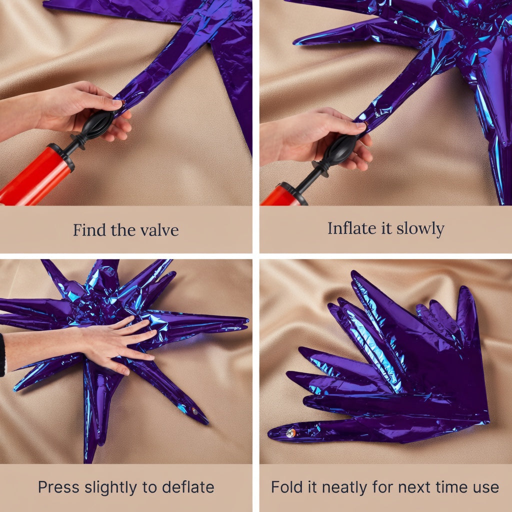 Metallic Purple Star Balloons 110pcs Different Sizes 18 12 10 5 Inch Pack 22 Inch Purple Spike Star Foil Mylar Balloon Arch Kit for Birthday Wedding Party Decorations Vatoyum Balloons