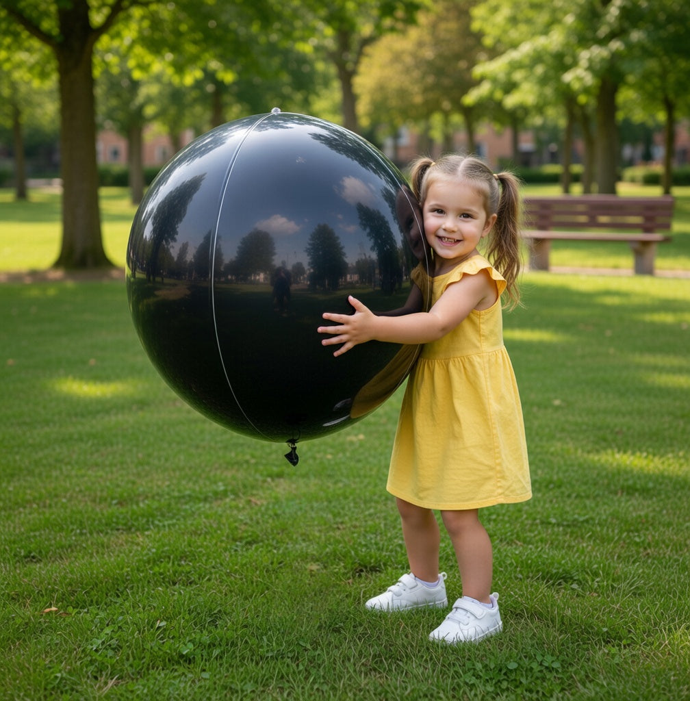 12 black round foil balloons, 22-inch, 15-inch, and 10-inch sizes, metallic black 4D spherical balloons, suitable for birthdays, graduations, Christmas, New Year's, and decorations. Vatoyum Balloons