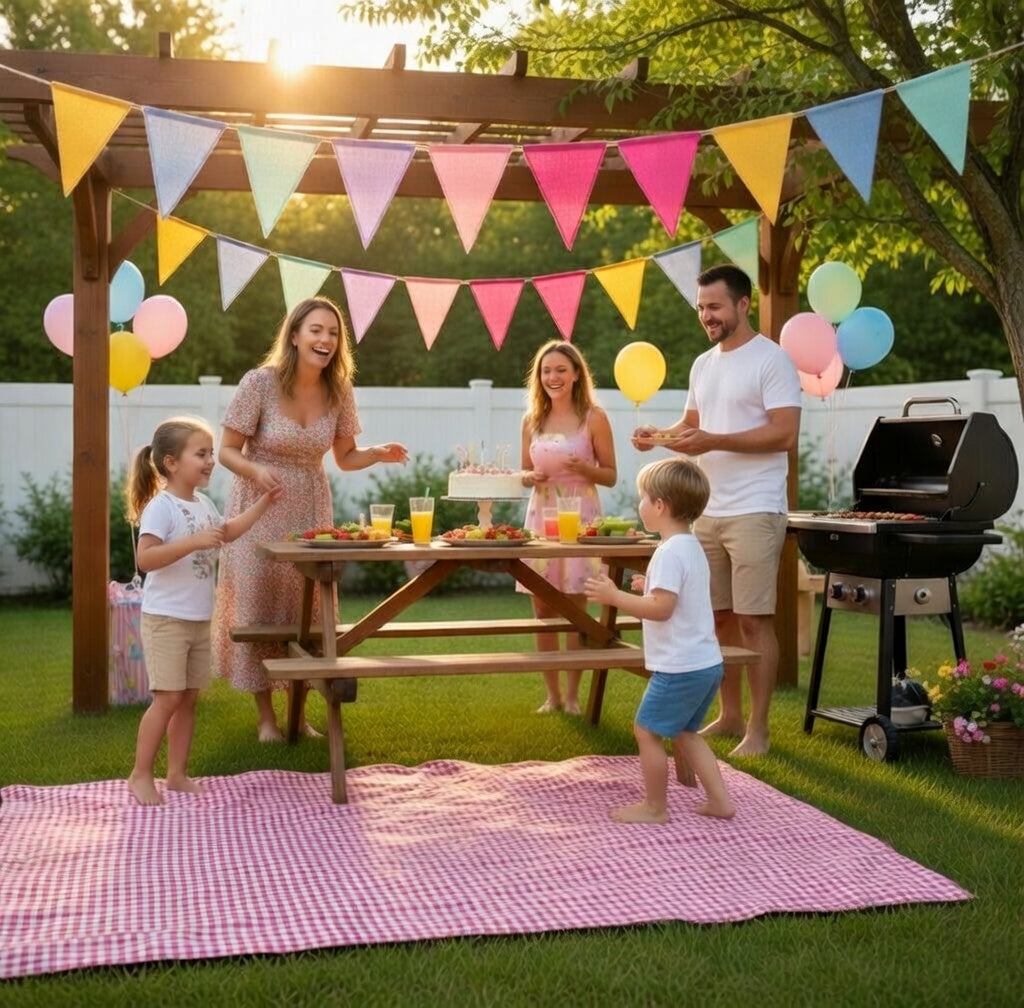 Pennant Banner Flags Pastel - Colorful Triangle Banners for Birthday Easter Classroom School Carnival Garland Outdoor Burlap Bunting Party Decorations 4 Strings Vatoyum Balloons