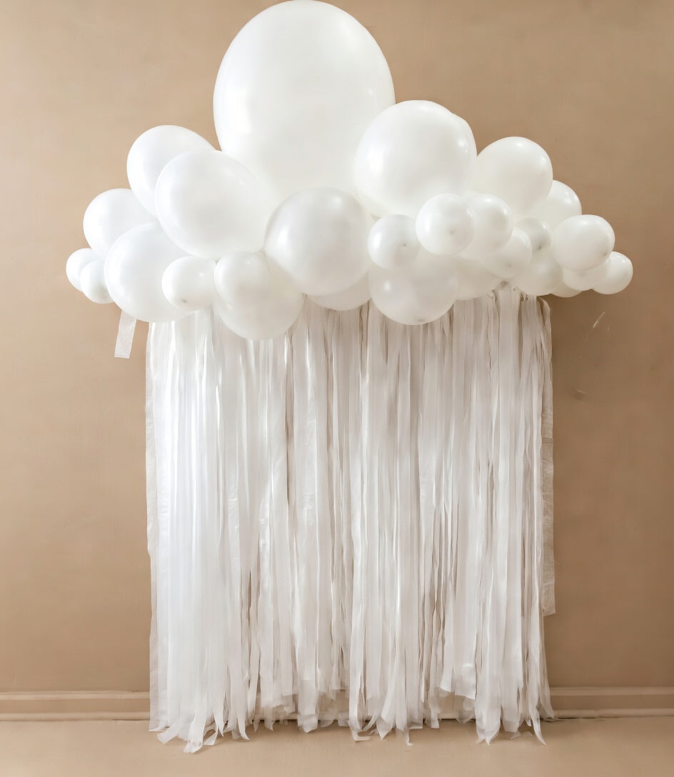 White Crepe Paper Streamers 4 Rolls 328ft, Pack of Party Streamers for Party Decorations, Crepe Paper for Birthday, Baby Shower, Wedding Party Decorations (1.8 Inch x 82 Ft/Roll) Vatoyum Balloons