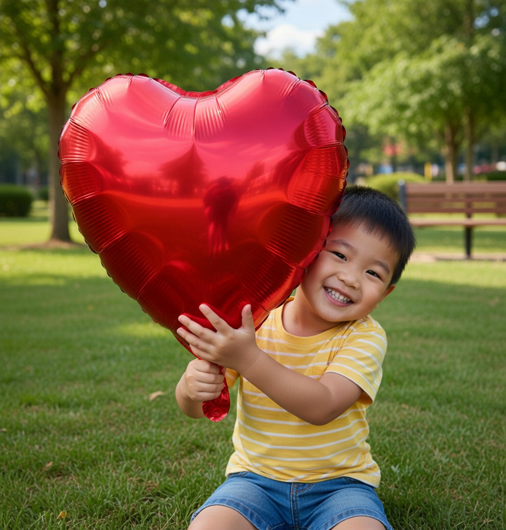 Red Heart Balloons,10Pcs 18Inch Red Heart Shaped Foil Ballons for Valentine's Day Baby Shower Birthday Anniversary Wedding Party Decorations Vatoyum Balloons
