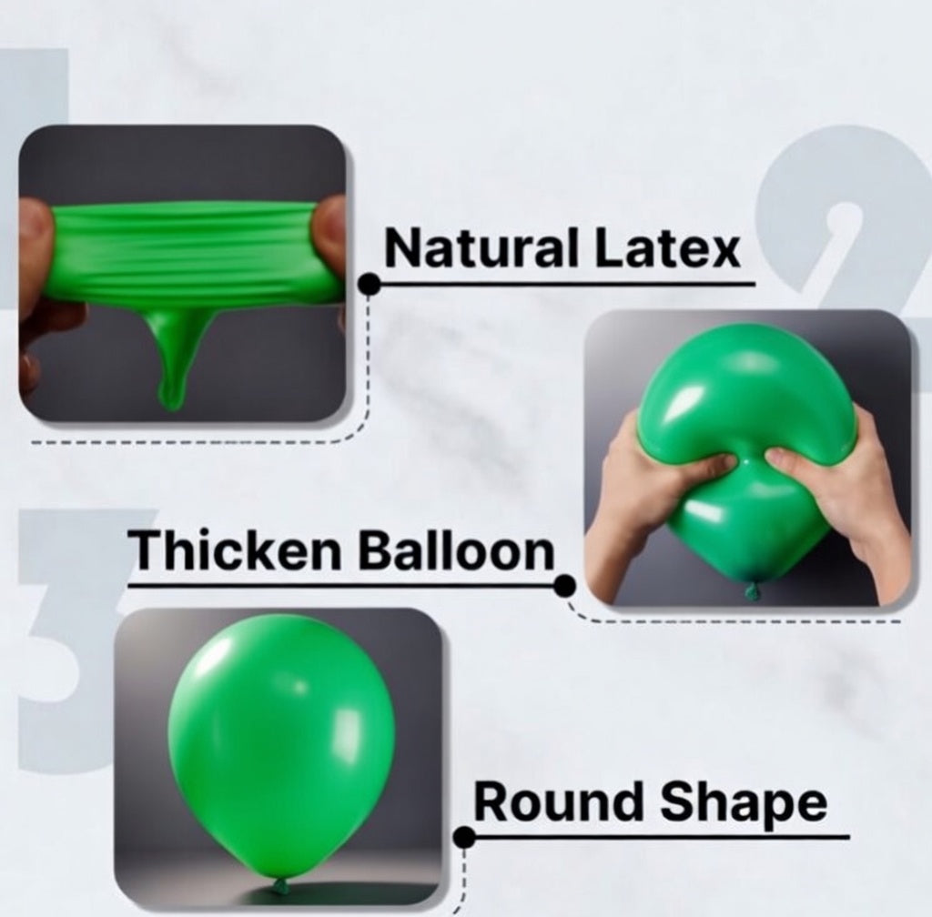 Click to see full view Green Balloons 12 inch, Green Latex Balloons 50pcs Party Balloons for Birthday Christmas Baby Shower Jungle Football Tropical Safari Party Decorations Vatoyum Balloons