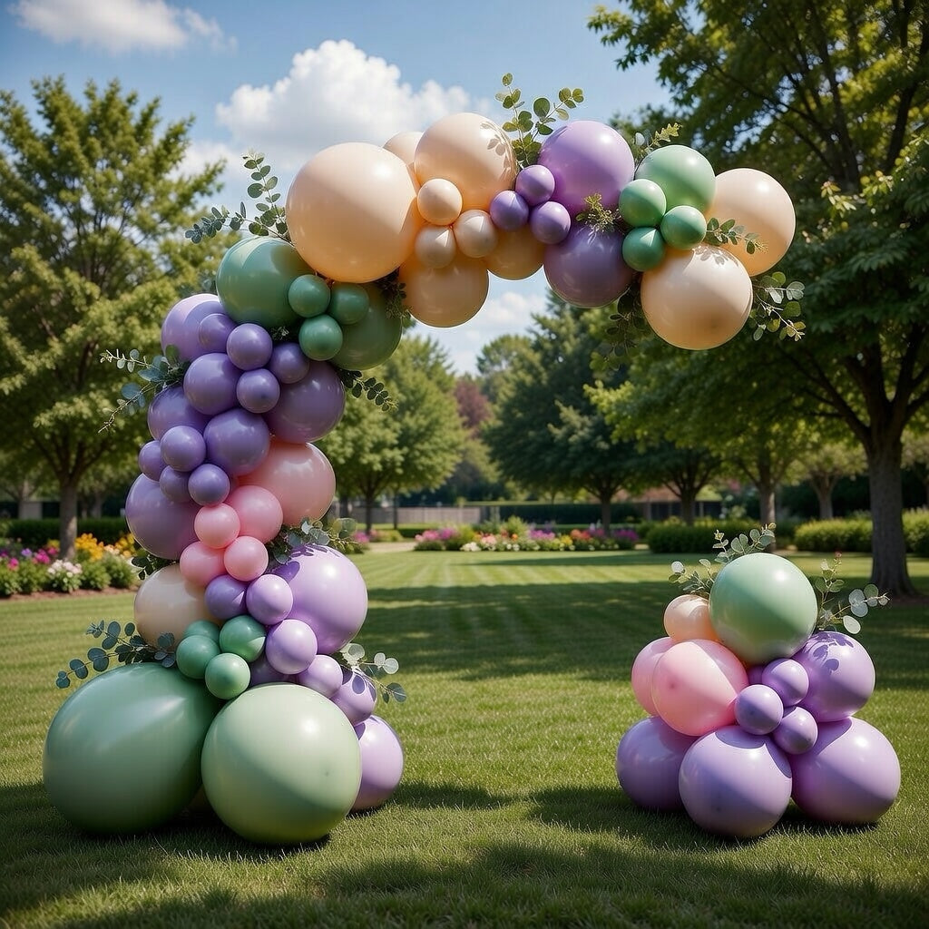 Dusty Green Purple Pastel Pink Balloon Arch Garland Kit 124Pcs Double Stuffed Light Green Sage Green Purple Yellow Macaron Pink Balloons for Wildflower Baby Shower Wedding Birthday Party Decorations Vatoyum Balloons