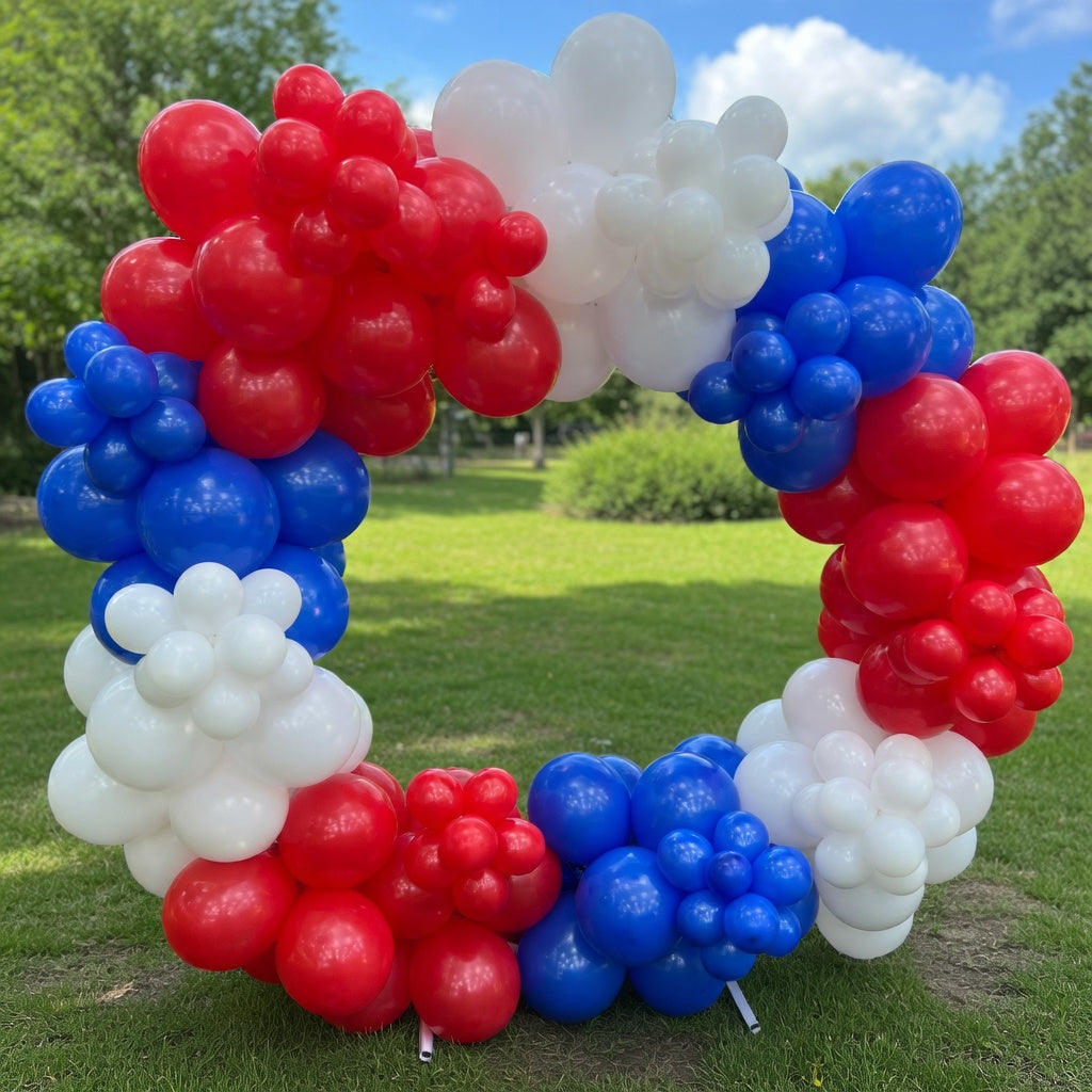 Red White and Blue Balloons, 140 pcs Red White and Royal Blue Balloons Different Sizes Pack of 18 Inch 12 Inch 10 Inch 5 Inch for Balloon Garland as 4th of July Decorations, Party Decorations Vatoyum Balloons