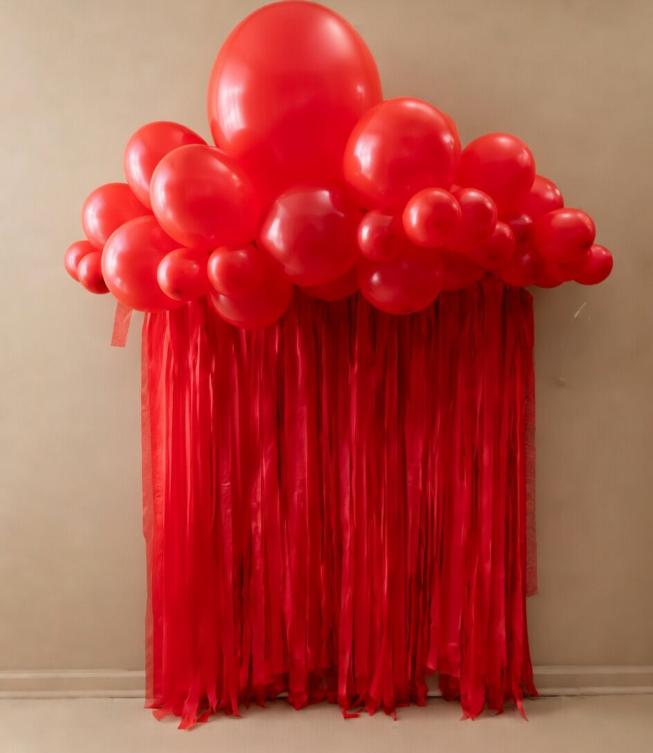 Red Crepe Paper Streamers 4 Rolls 328ft, Pack of Party Streamers for Valentines Day Decorations, Crepe Paper for Birthday, Baby Shower, Wedding Party Decorations (1.8 Inch x 82 Ft/Roll) Vatoyum Balloons