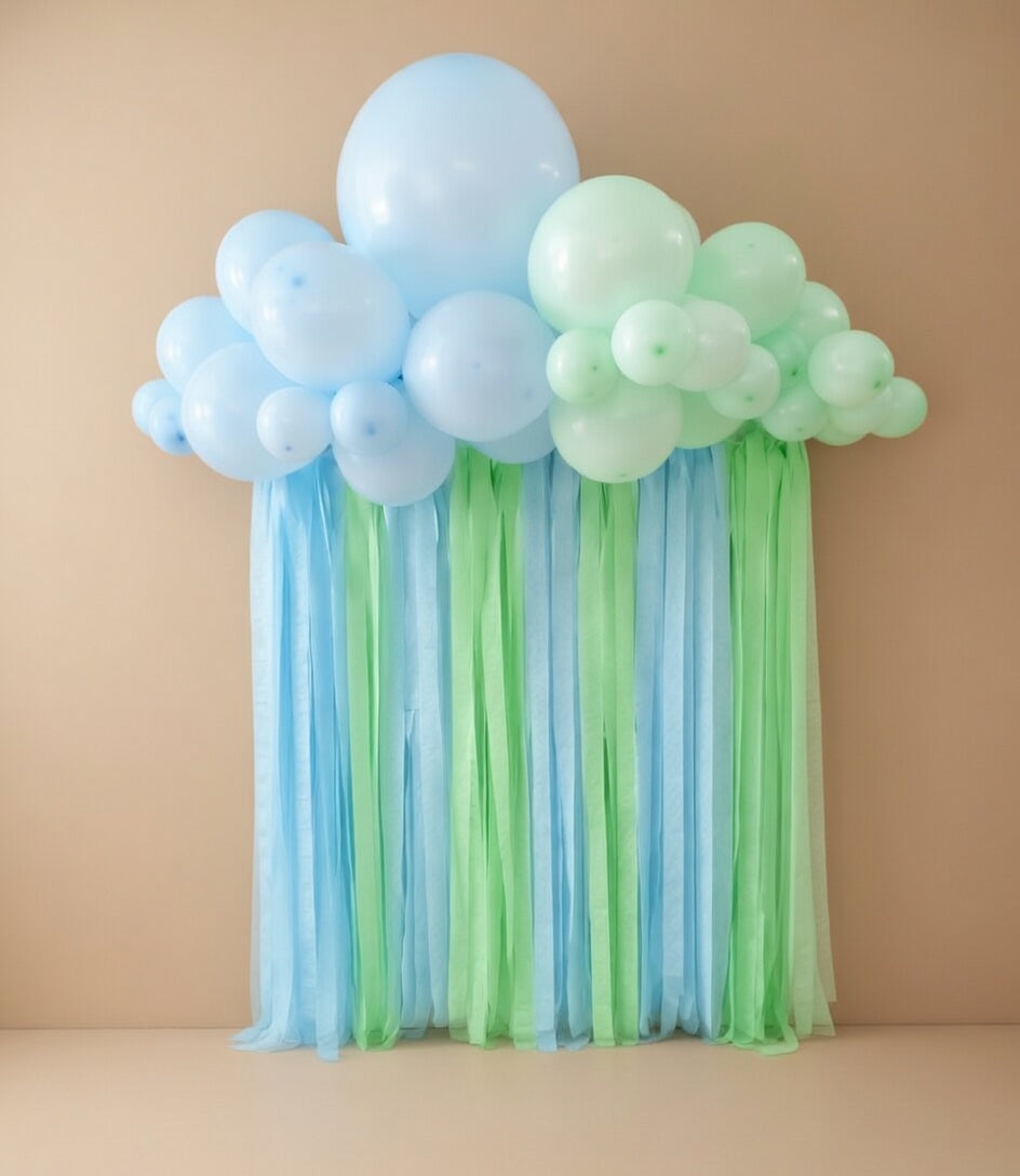 Crepe Paper Streamers 6 Rolls 492 ft Pack of Blue Pastel Blue Green and Lime Crepe Paper for Graduation Wedding Baby Shower Gender Reveal Birthday Party Decorations (1.8 Inch x 82 Ft/Roll) Vatoyum Balloons