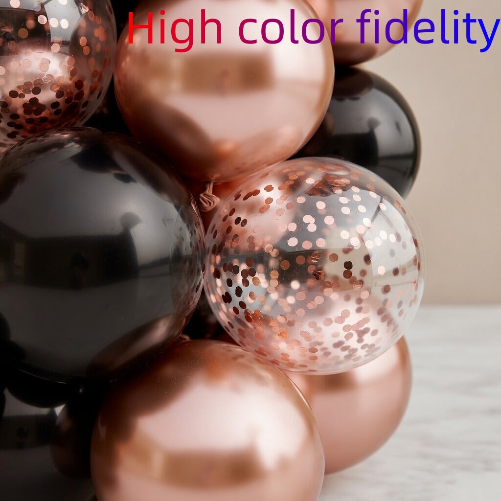 Rose gold and black balloon arch set, 100 metallic rose gold and black balloon arches with rose gold sequins, suitable for weddings, birthdays, graduations, baby shower decorations. Vatoyum Balloons
