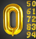 Gold Number 1 Balloon 40 Inch, 0 Balloon Number for 10th 20th 30th 40th 50th 60th Birthday Decorations, Gold Party Supplies Vatoyum Balloons