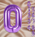 Purple Number Balloon 40 Inch, 0 Number Balloons, 10 20 30 40 50 Numbers Balloon Birthday Decorations, Purple Party Supplies for Girls Women Adults Vatoyum Balloons