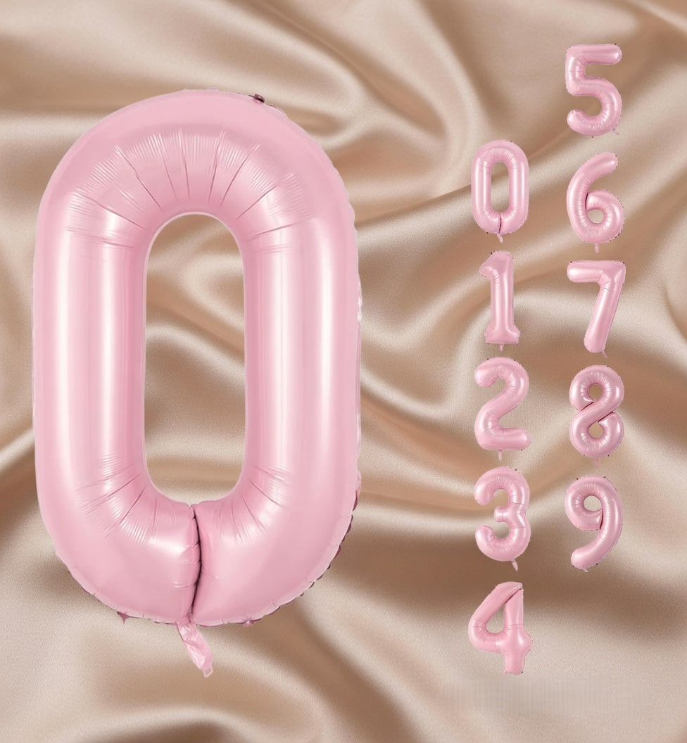 Pearlescent Pink Number 0 Balloon 40 Inch, 0 Balloon Number for 10th 20th 30th 40th 50th 60th Birthday Decorations, Pearlescent Pink Party Supplies Vatoyum Balloons