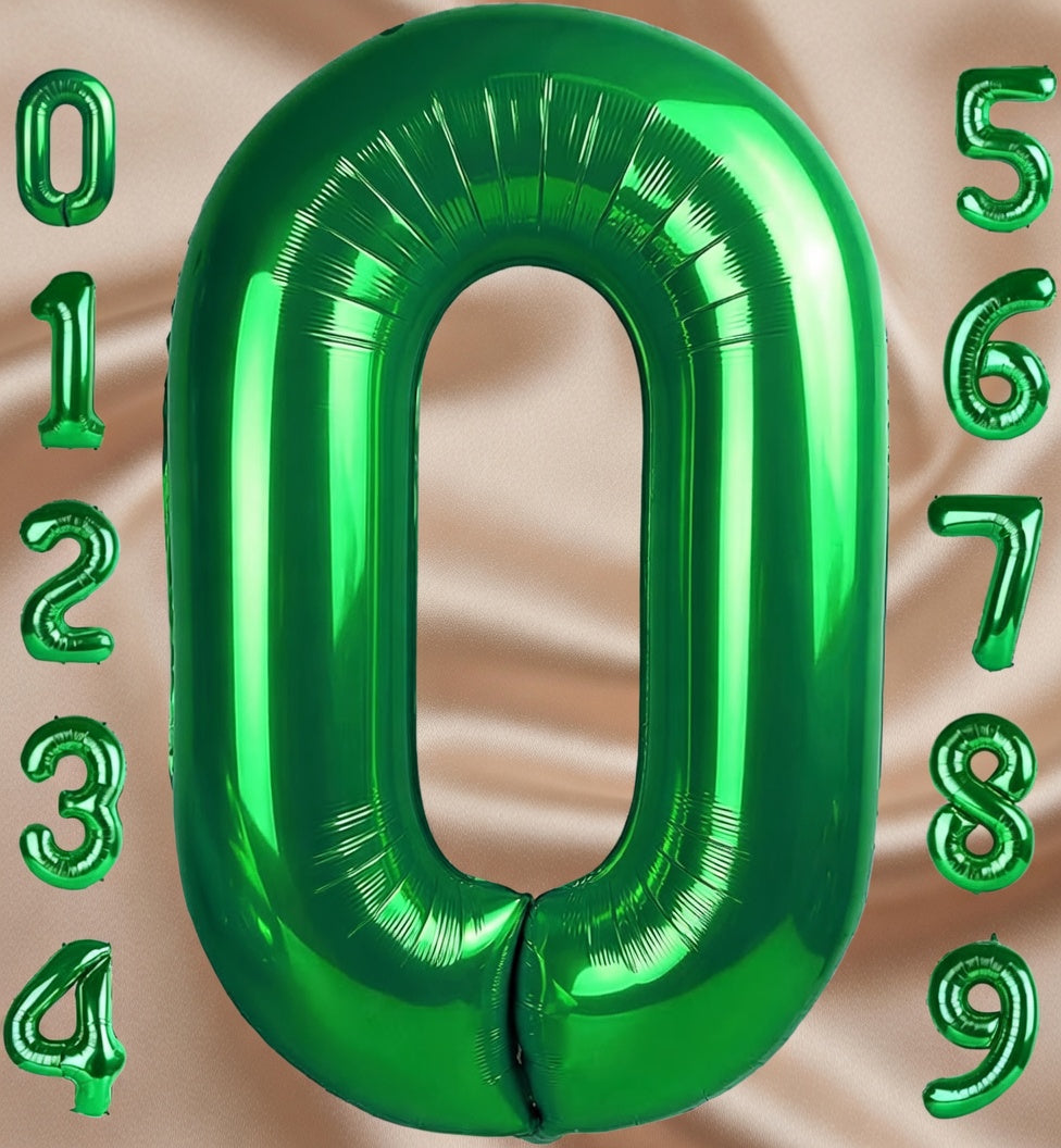 Green Number Balloon 40 Inch, 0 Number Balloons, 10 20 30 40 50 Numbers Balloon Birthday Decorations, Green Party Supplies for Women Men, St. Patrick's Day Games Theme Birthday Decorations Vatoyum Balloons
