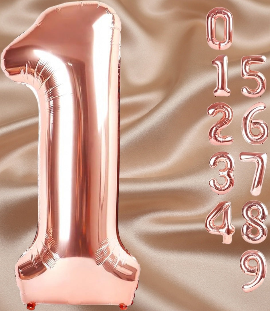 Rose Gold 9 Balloon, Number Balloons 40 Inch, 9th Giant Birthday Decorations for Boys Girls, 19th 29th Party Decorations Supplies, Number 9 Balloon Vatoyum Balloons