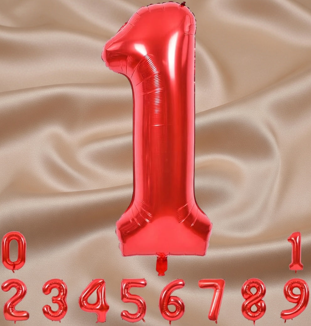 Red Number Balloon 40 Inch, 0 Number Balloons, 10 20 30 40 50 Numbers Balloon Birthday Decorations for Red Party Supplies Vatoyum Balloons