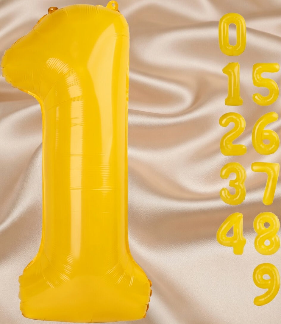 Yellow 7 Balloon, Number Balloons 40 Inch, 7th Birthday Decorations for Girls Kids, Party Decoration for Women, Number 7 Balloon Vatoyum Balloons