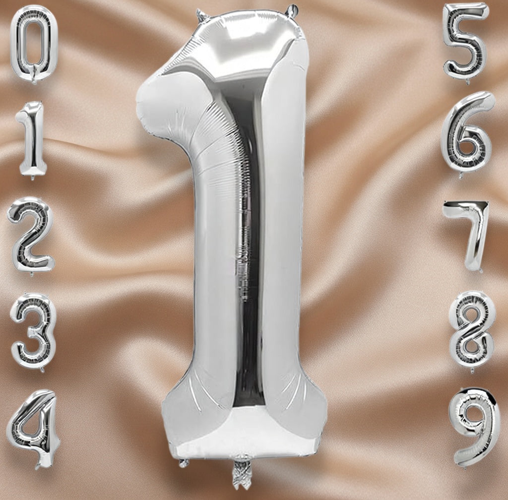 Silver Number 0 Balloon 40 Inch, 0 Balloon Number for 10th 20th 30th 40th 50th 60th Birthday Decorations, Silver Party Supplies Vatoyum Balloons