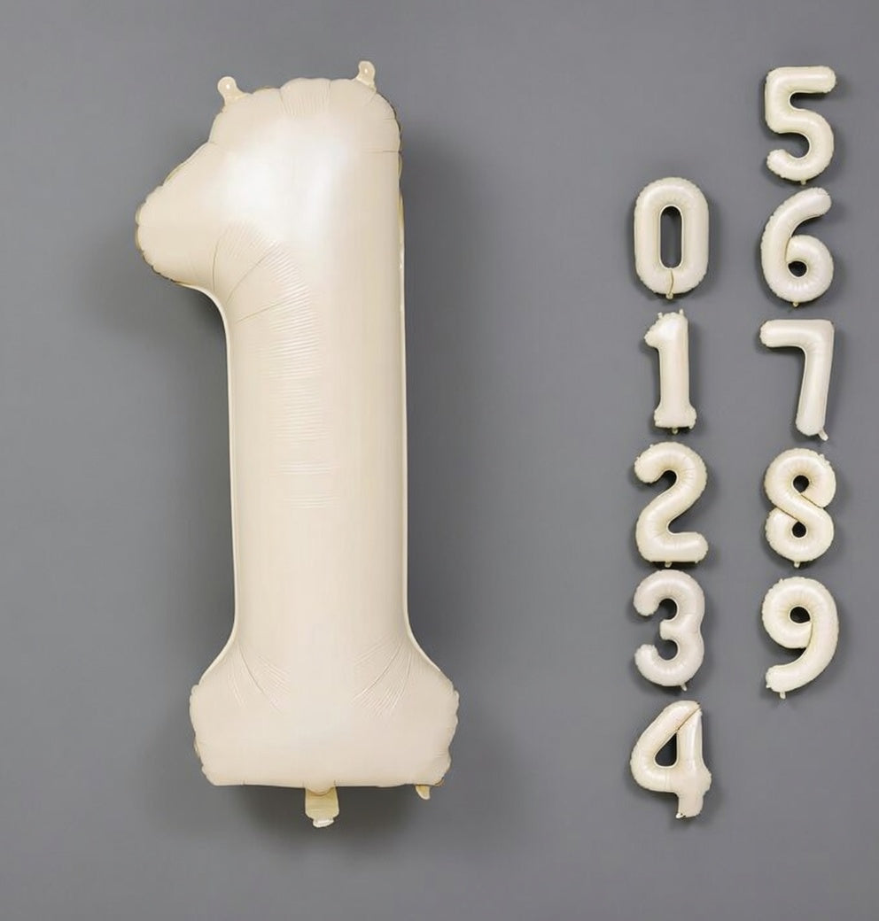 Cream Number 0 Balloon 40 Inch, 0 Balloon Number for 10th 20th 30th 40th 50th 60th Birthday Decorations, Cream Party Supplies Vatoyum Balloons