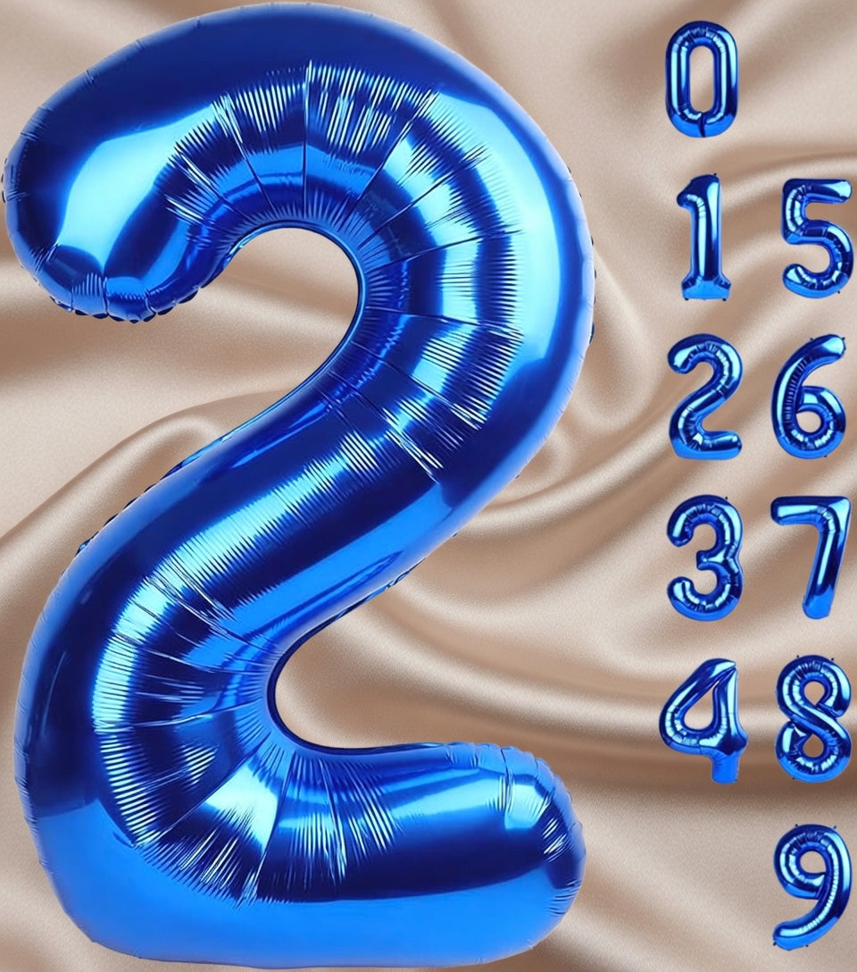 Navy Blue Number Balloon 40 Inch, 0 Number Balloons, 10 20 30 40 50 Numbers Balloon Birthday Decorations, Blue Party Supplies for Boy Men Vatoyum Balloons
