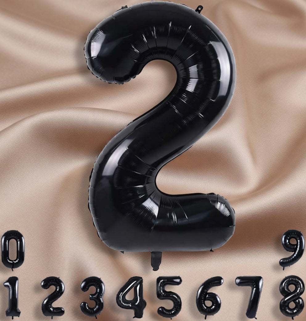 Black Number Balloon 40 Inch, 0 Number Balloons, 10 20 30 40 50 60 70 80 Numbers Balloon Birthday Decorations, Black Party Supplies for Women Men Vatoyum Balloons