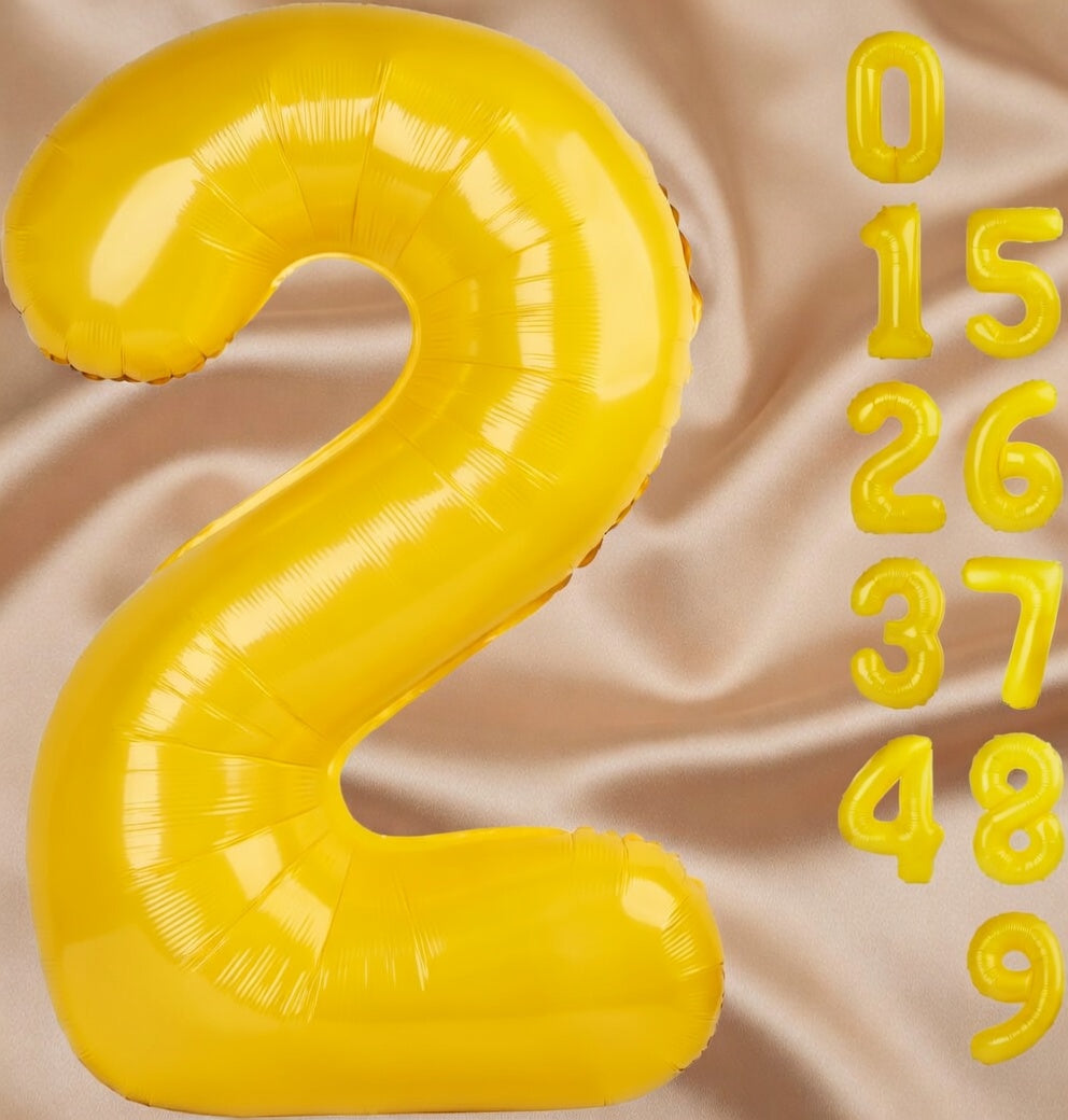 Yellow 7 Balloon, Number Balloons 40 Inch, 7th Birthday Decorations for Girls Kids, Party Decoration for Women, Number 7 Balloon Vatoyum Balloons