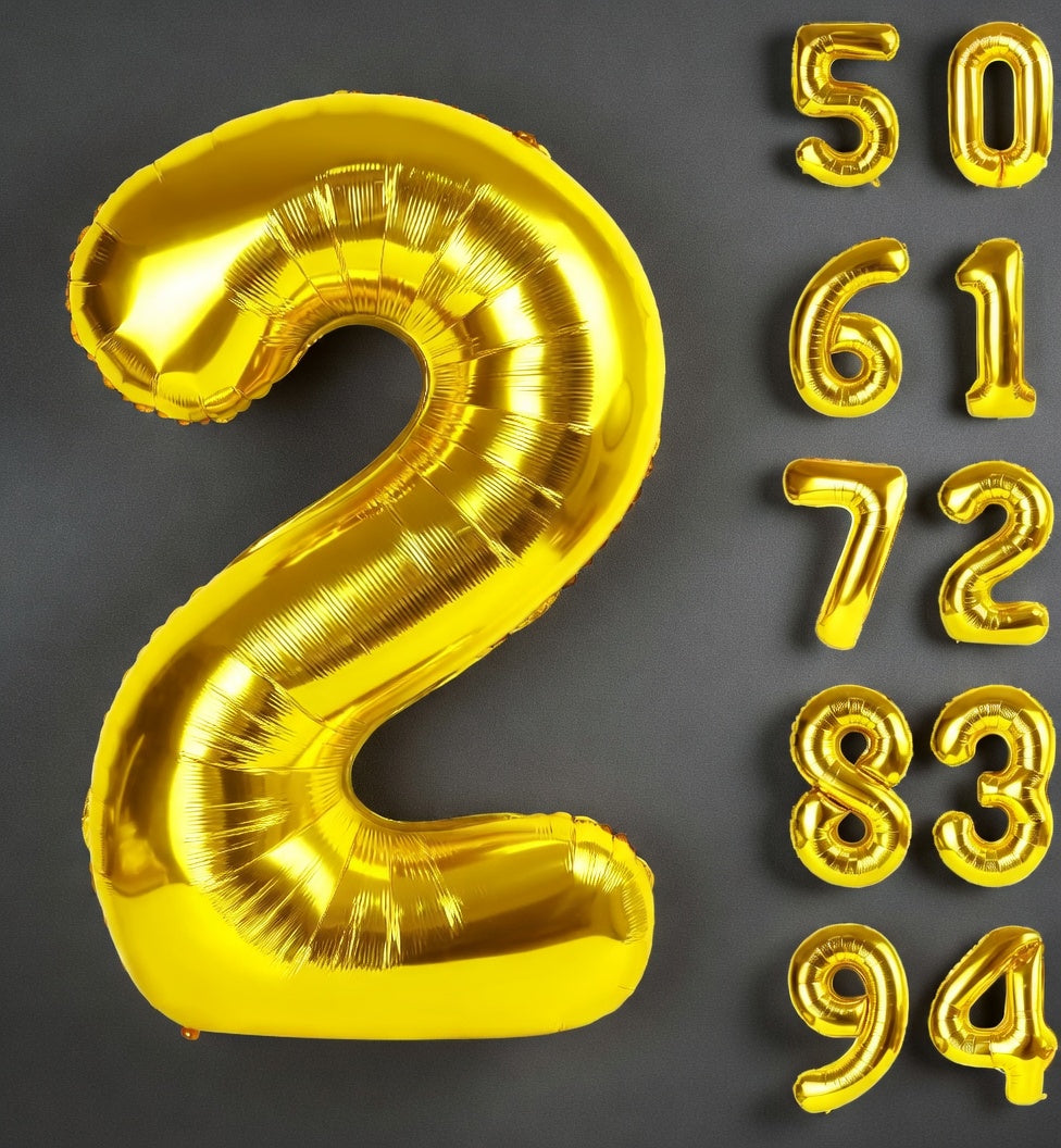 Gold Number 1 Balloon 40 Inch, 0 Balloon Number for 10th 20th 30th 40th 50th 60th Birthday Decorations, Gold Party Supplies Vatoyum Balloons