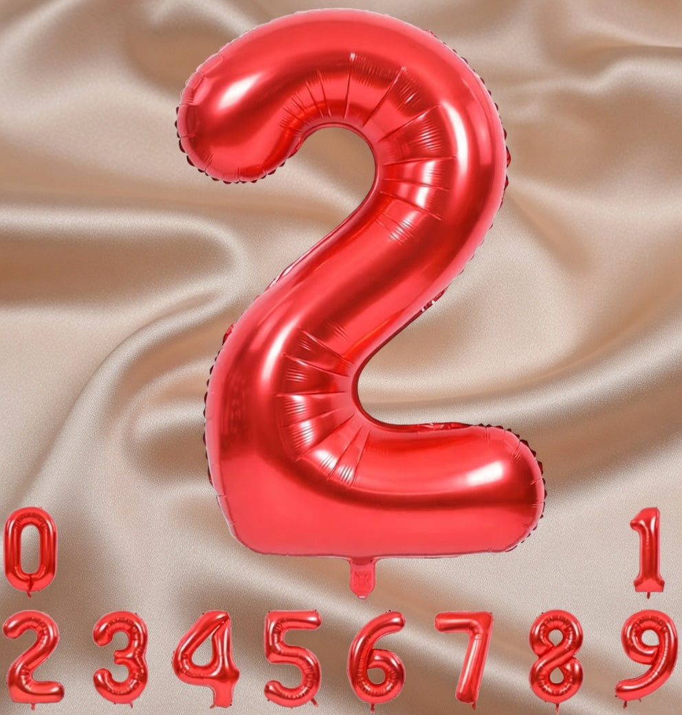 Red Number Balloon 40 Inch, 0 Number Balloons, 10 20 30 40 50 Numbers Balloon Birthday Decorations for Red Party Supplies Vatoyum Balloons