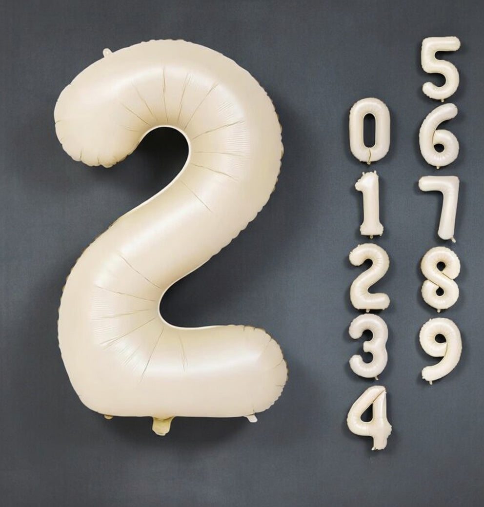 Cream Number 0 Balloon 40 Inch, 0 Balloon Number for 10th 20th 30th 40th 50th 60th Birthday Decorations, Cream Party Supplies Vatoyum Balloons