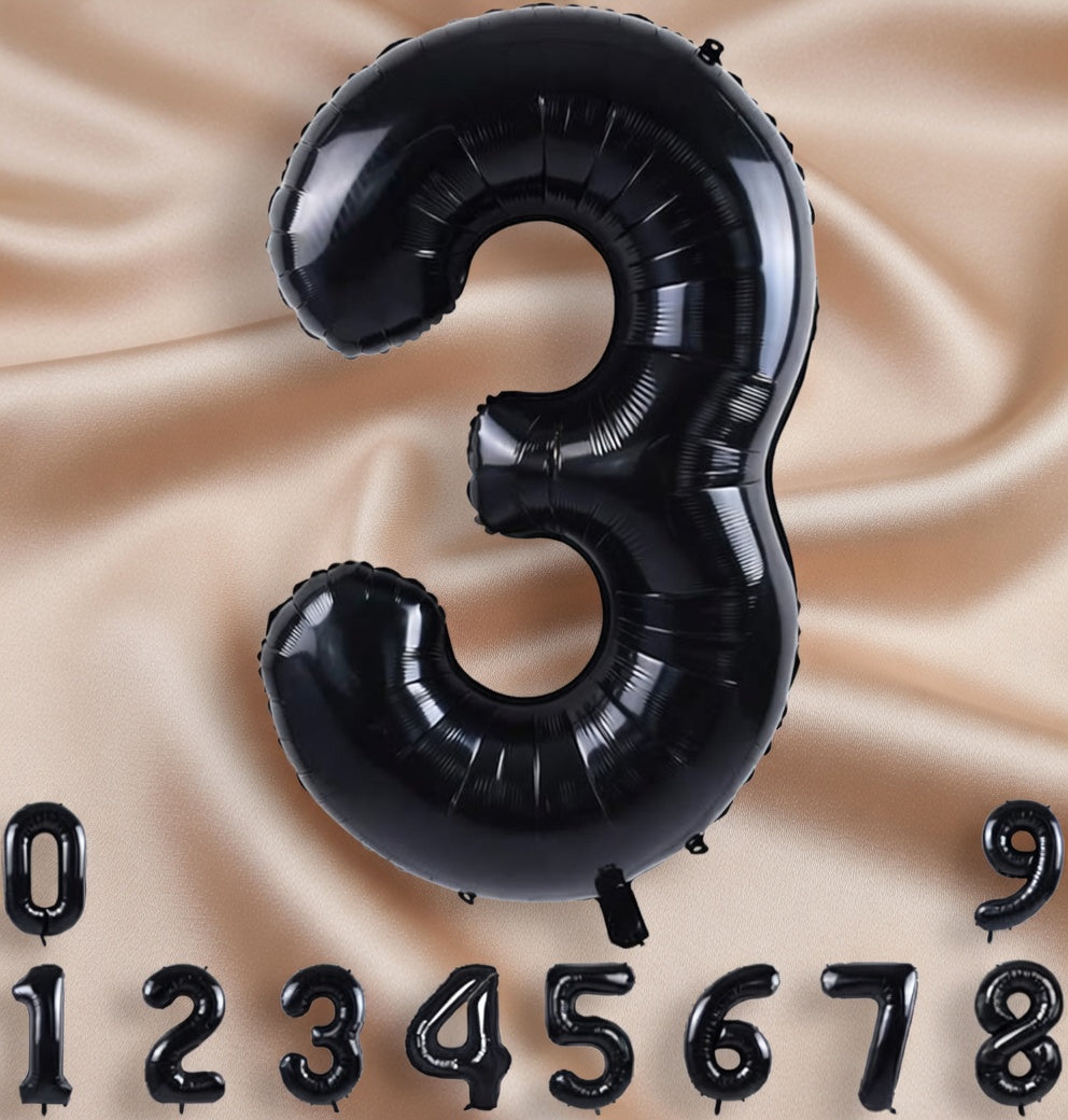 Black Number Balloon 40 Inch, 0 Number Balloons, 10 20 30 40 50 60 70 80 Numbers Balloon Birthday Decorations, Black Party Supplies for Women Men Vatoyum Balloons