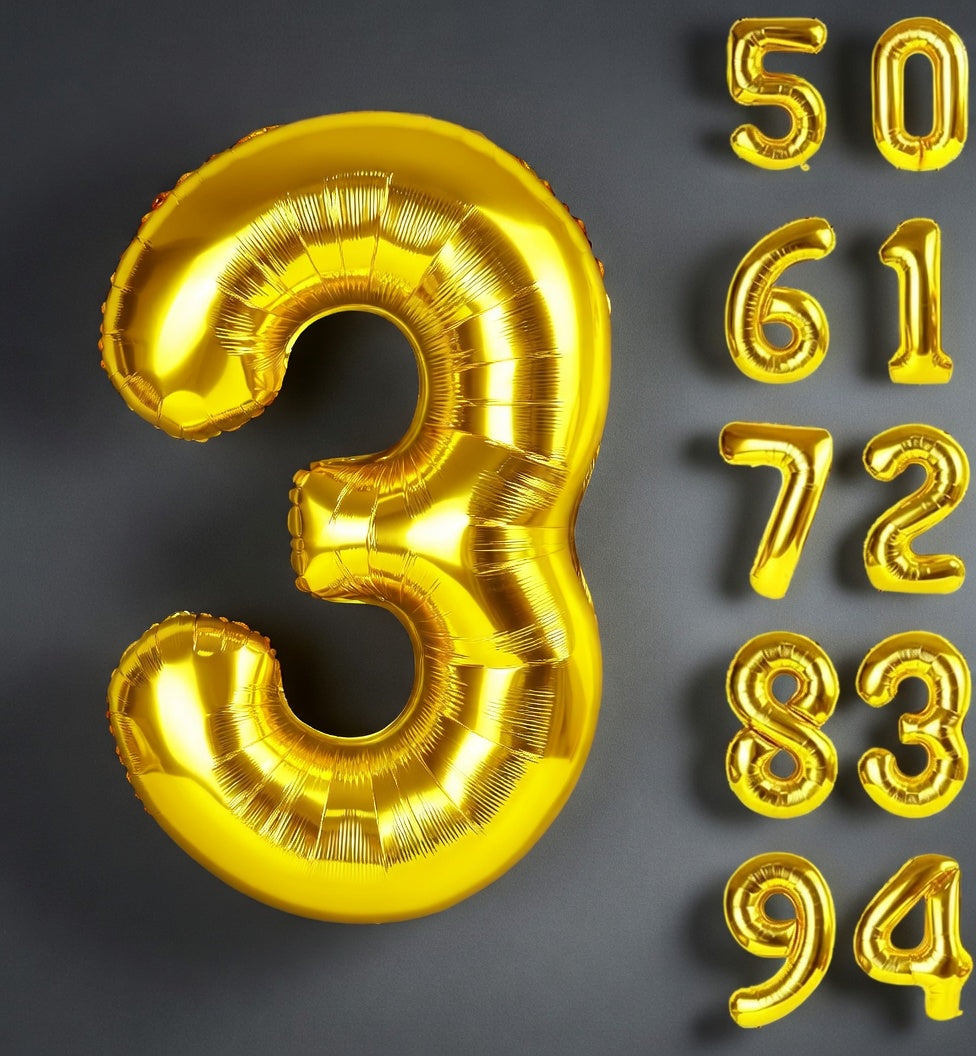 Gold Number 1 Balloon 40 Inch, 0 Balloon Number for 10th 20th 30th 40th 50th 60th Birthday Decorations, Gold Party Supplies Vatoyum Balloons