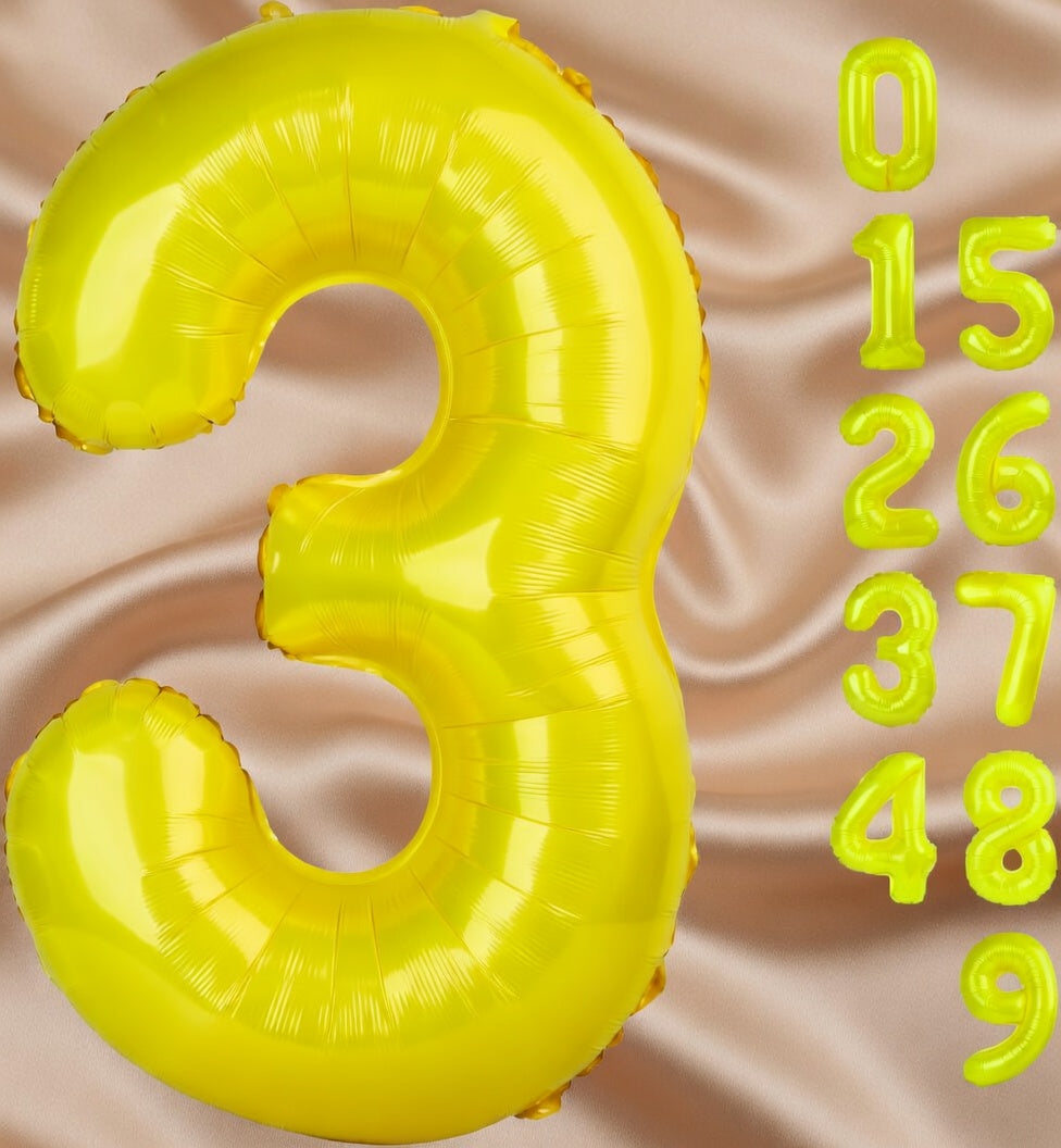Yellow 7 Balloon, Number Balloons 40 Inch, 7th Birthday Decorations for Girls Kids, Party Decoration for Women, Number 7 Balloon Vatoyum Balloons