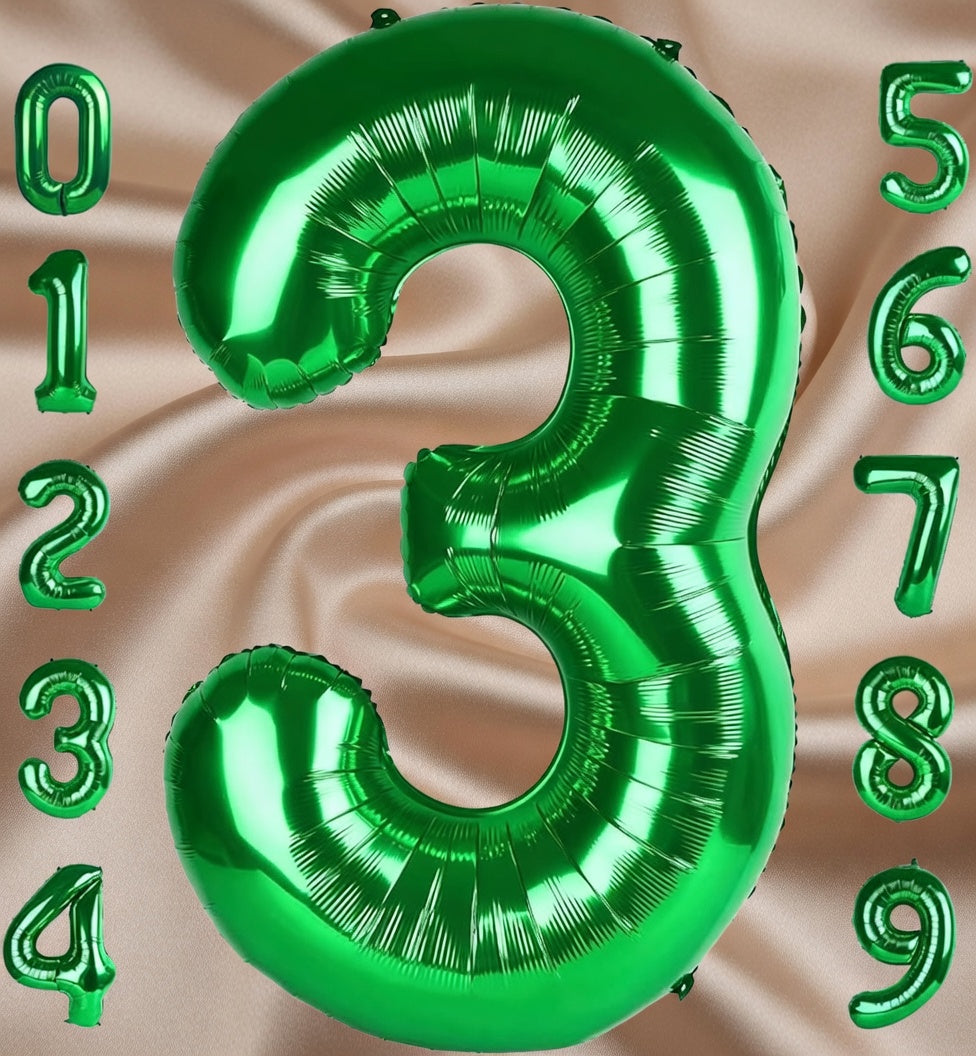 Green Number Balloon 40 Inch, 0 Number Balloons, 10 20 30 40 50 Numbers Balloon Birthday Decorations, Green Party Supplies for Women Men, St. Patrick's Day Games Theme Birthday Decorations Vatoyum Balloons