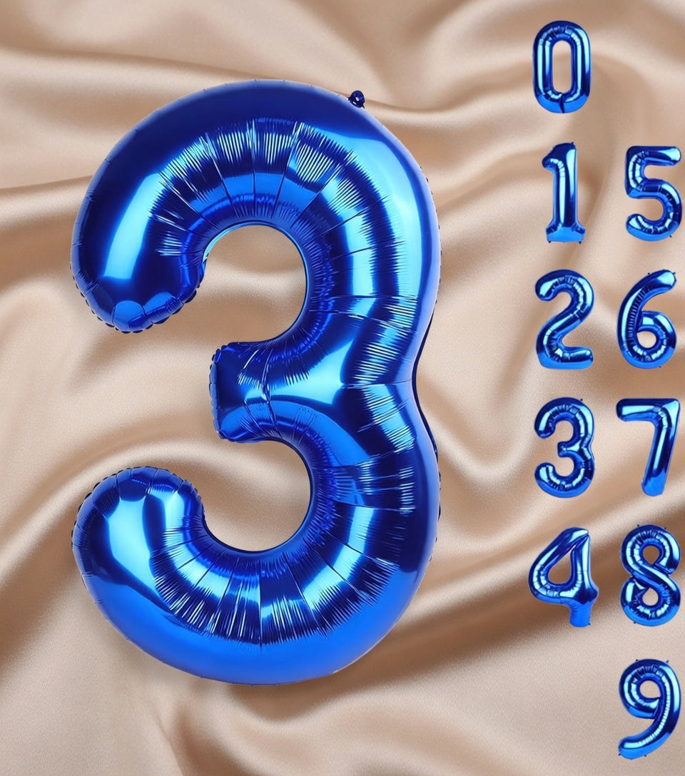 Navy Blue Number Balloon 40 Inch, 0 Number Balloons, 10 20 30 40 50 Numbers Balloon Birthday Decorations, Blue Party Supplies for Boy Men Vatoyum Balloons