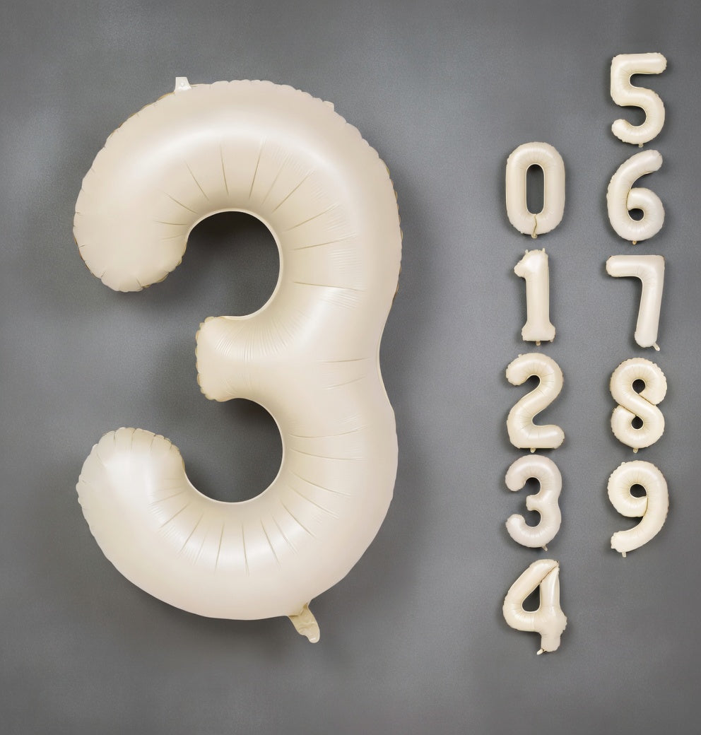 Cream Number 0 Balloon 40 Inch, 0 Balloon Number for 10th 20th 30th 40th 50th 60th Birthday Decorations, Cream Party Supplies Vatoyum Balloons