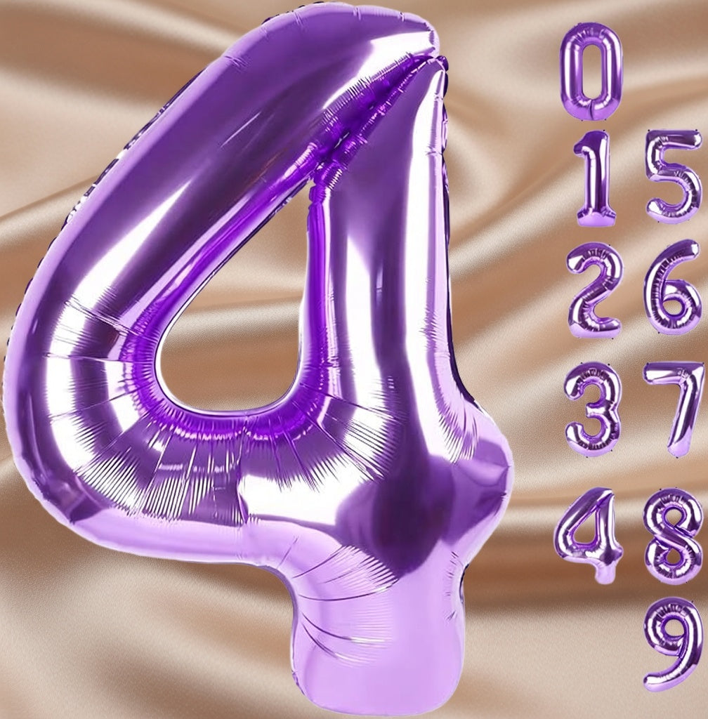 Purple Number Balloon 40 Inch, 0 Number Balloons, 10 20 30 40 50 Numbers Balloon Birthday Decorations, Purple Party Supplies for Girls Women Adults Vatoyum Balloons