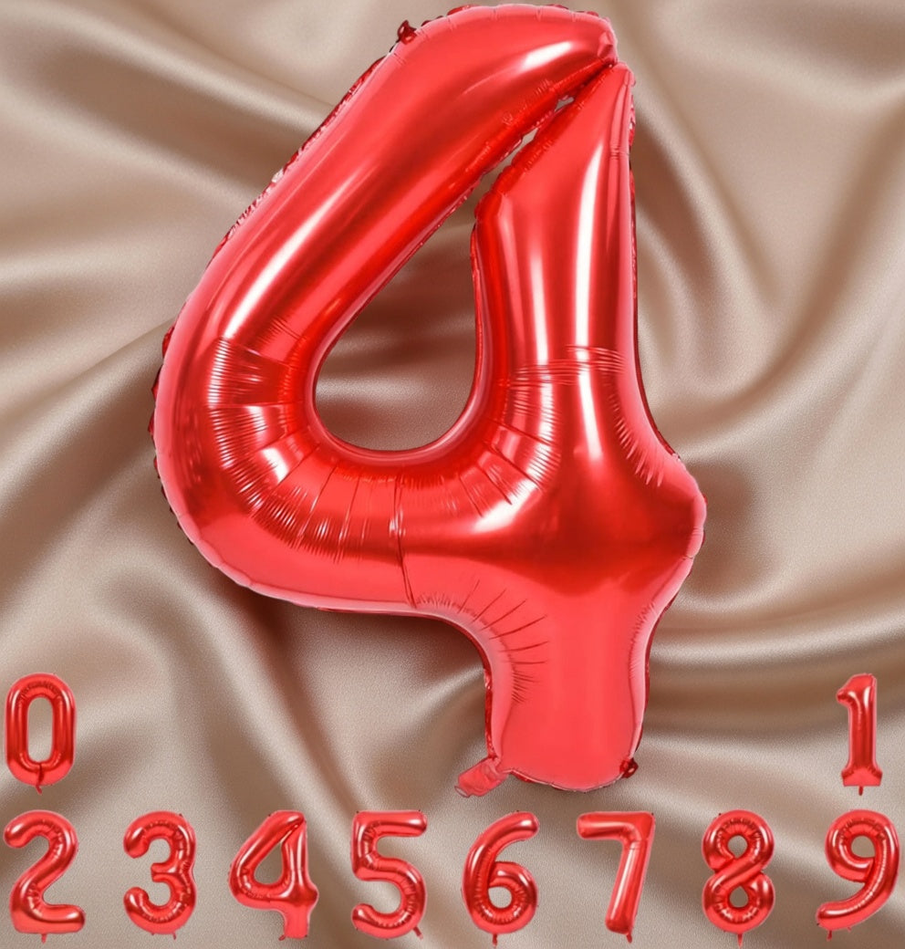 Red Number Balloon 40 Inch, 0 Number Balloons, 10 20 30 40 50 Numbers Balloon Birthday Decorations for Red Party Supplies Vatoyum Balloons